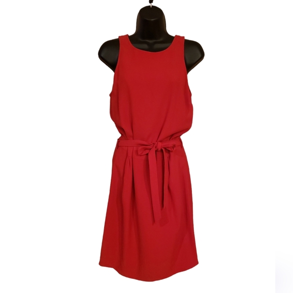 Burberry London Women's Size 6 Sleeveless Red Dress with Belt - Picture 1 of 16